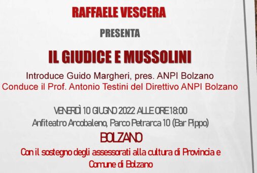 “Il giudice e Mussolini” a Bolzano